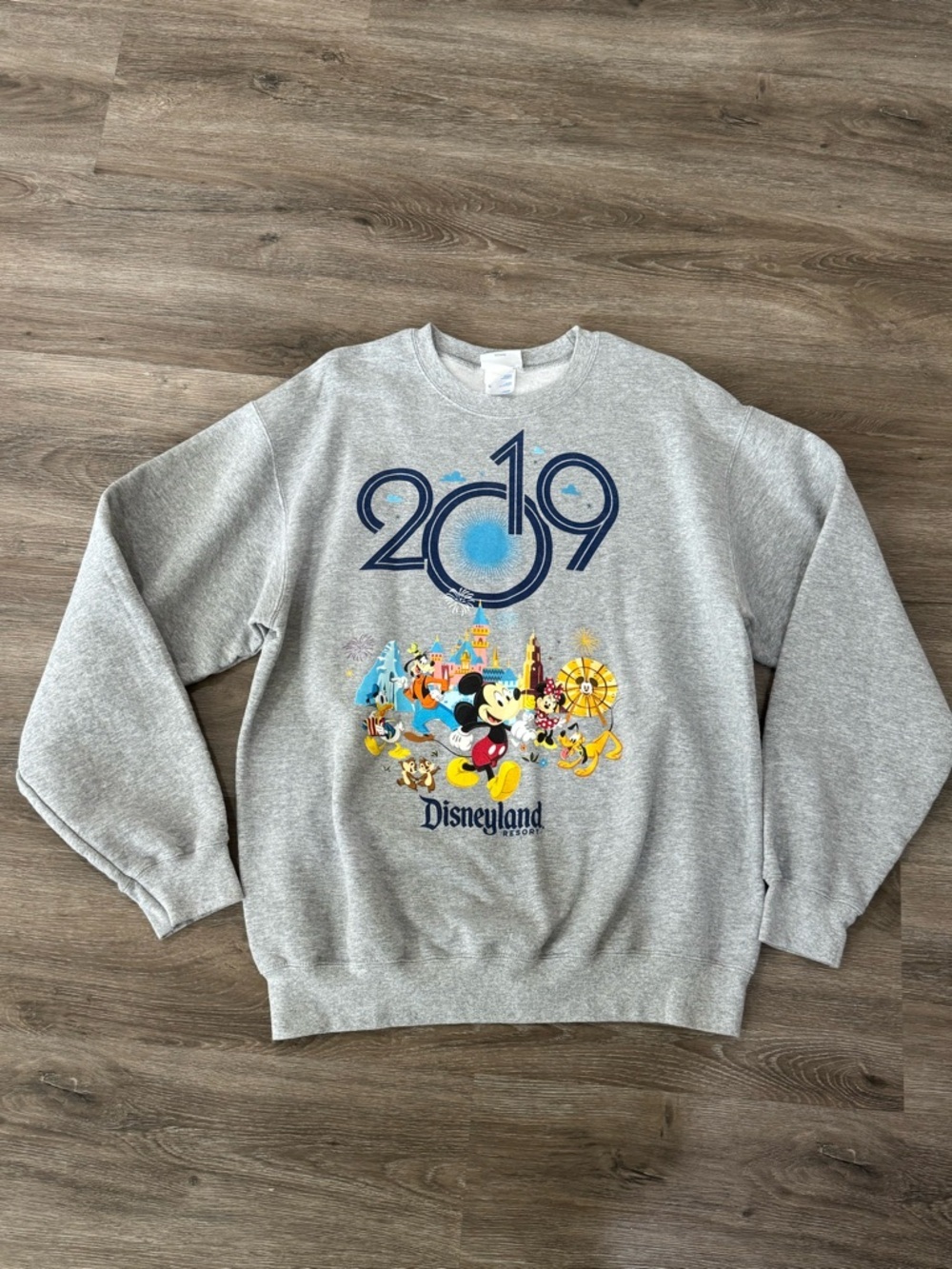 Disney Parks 2019 Gray Crew Neck Sweatshirt Unisex Size Large - Picture 5 of 7